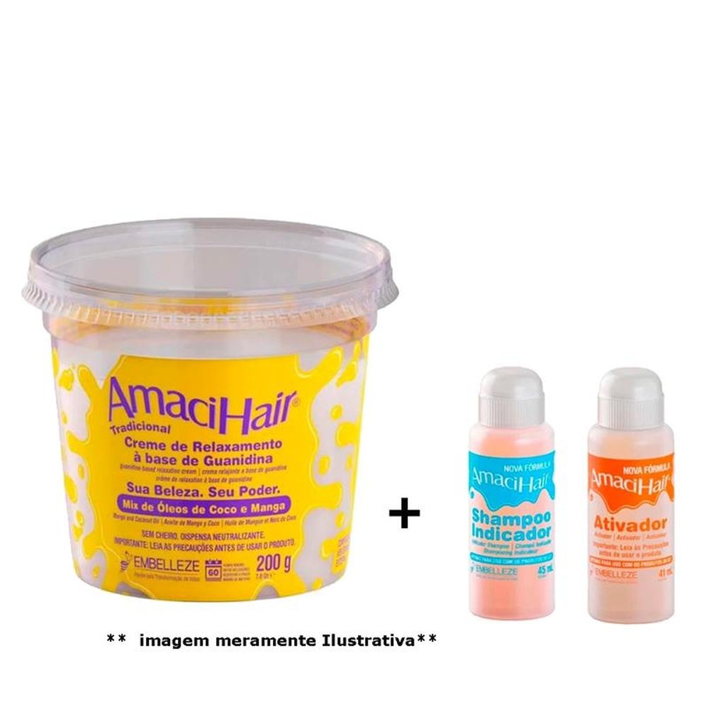 Alisante em Creme AmaciHair Tradicional 200g Embalagem com 6 Unidades