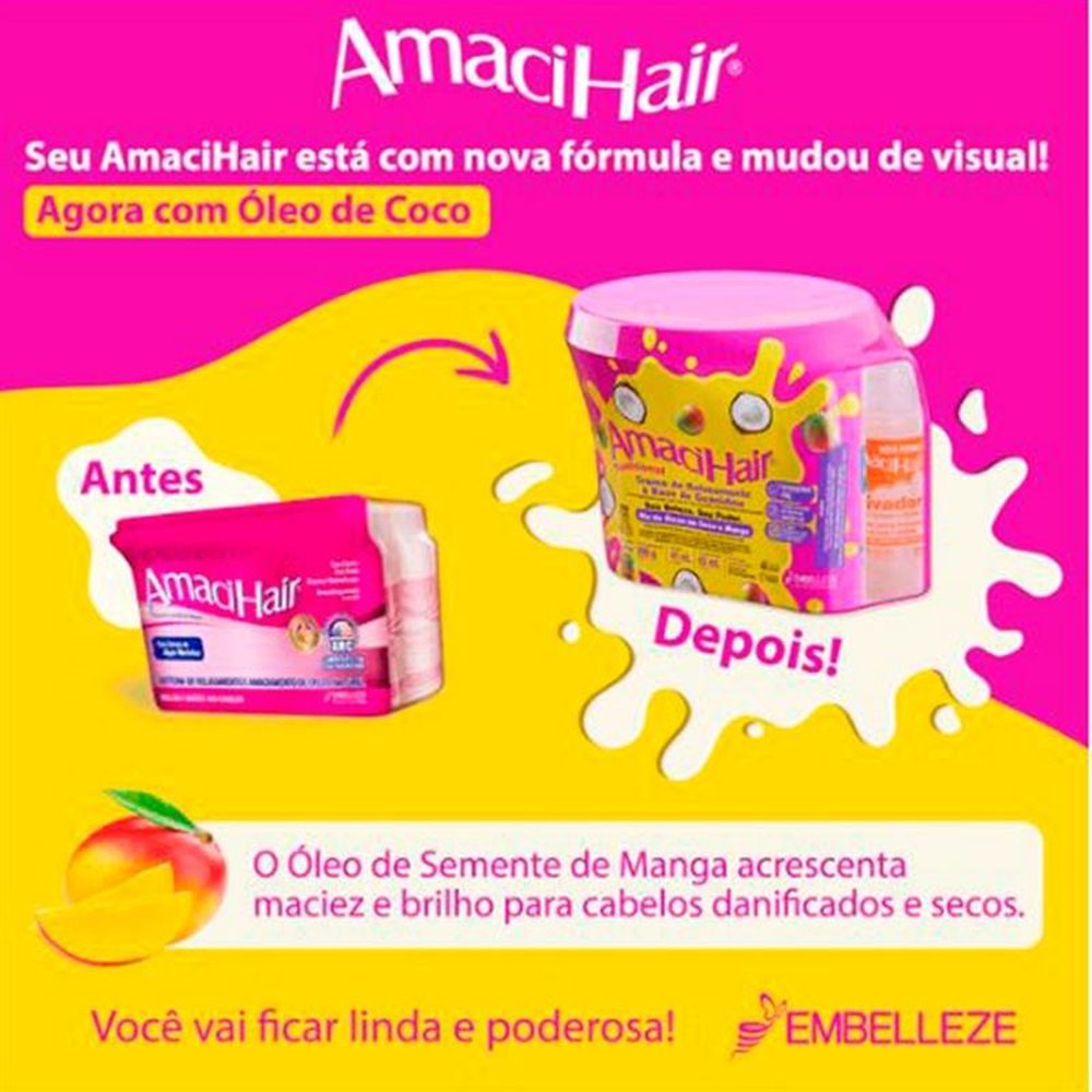 Alisante em Creme AmaciHair Tradicional 200g Embalagem com 6 Unidades