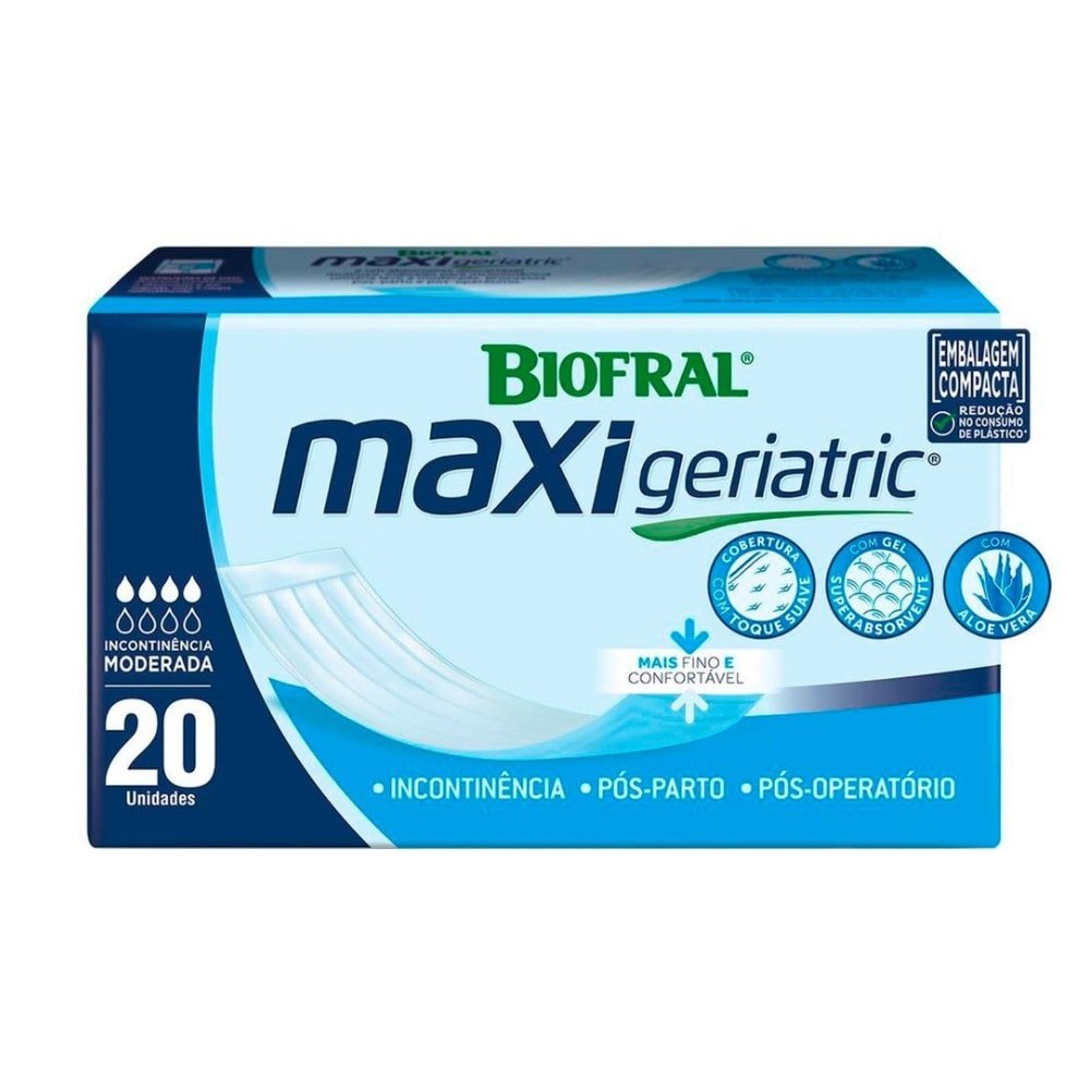 Absorvente Biofral Geriátrico Maxi Geriatric - 8 Pacotes com 20 Tiras