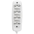 Tomada Barra Ilumi Quadrupla 2 Polos + Terra Branca 10A 250V