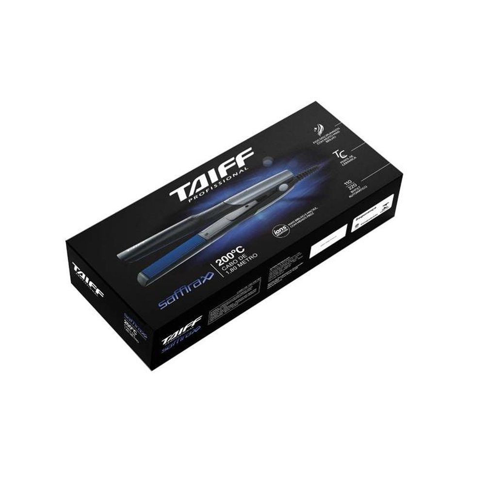 Chapinha/Prancha Taiff Alisadora, Cerâmica, Saffira Íon Negativo, 200ºC, Bivolt