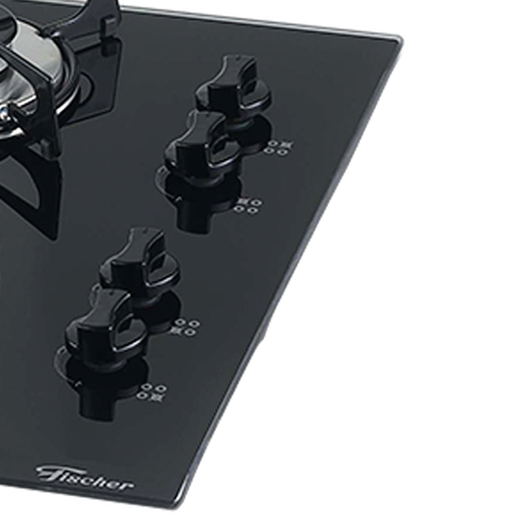 Cooktop a Gás 4 Bocas Fischer 1519, Preto, Bivolt