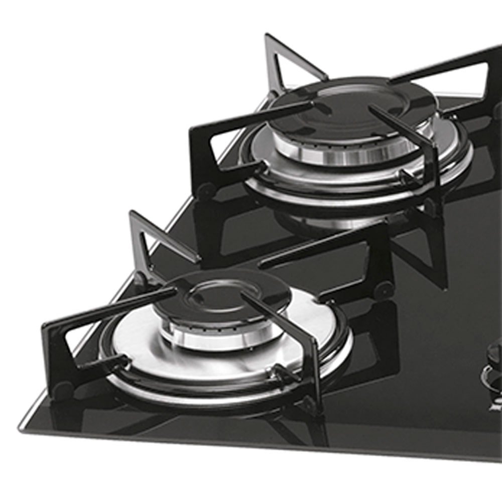 Cooktop a Gás 5 Bocas Fischer 1743, Tripla Chama, Preto, Bivolt