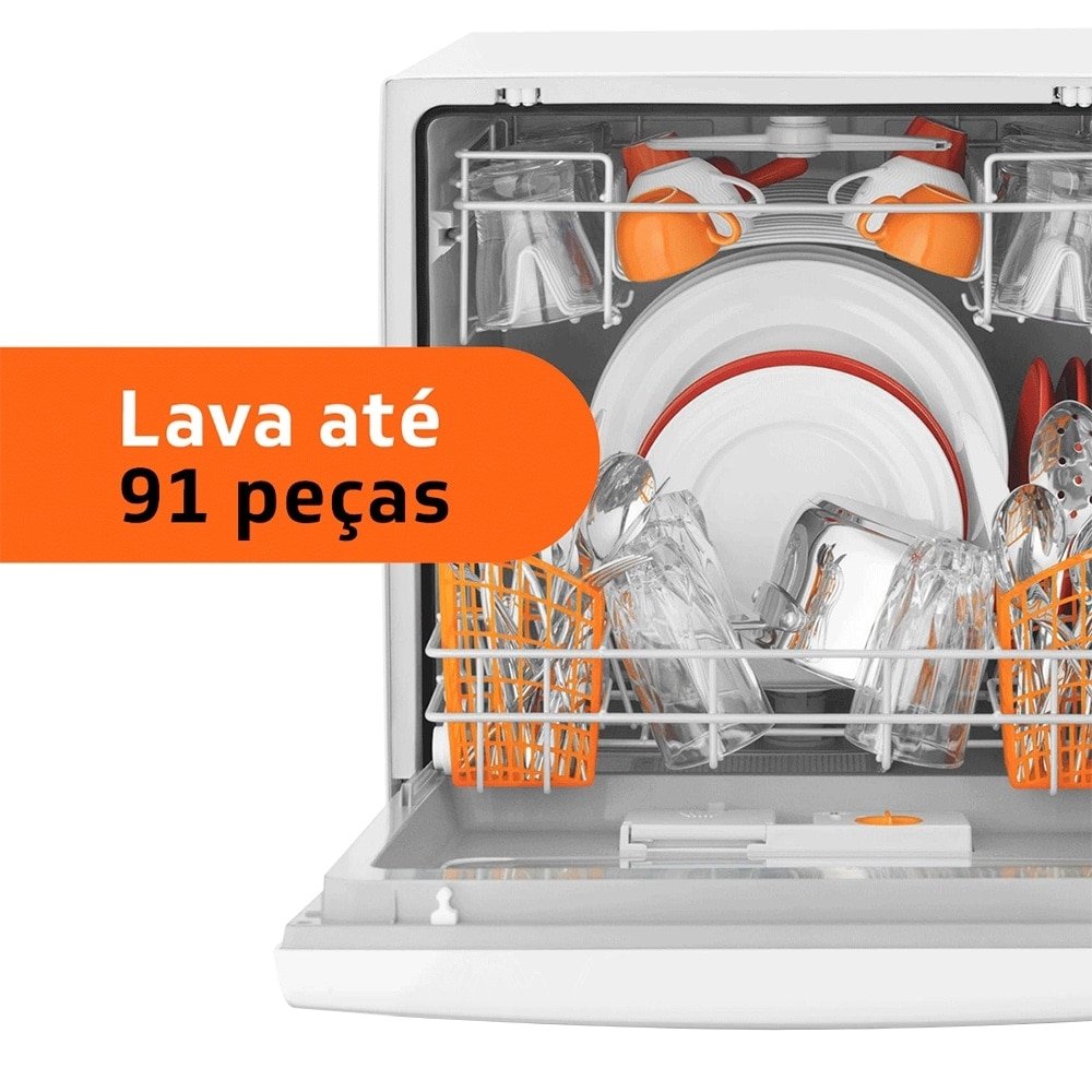 Lava-Louças Brastemp BLF08AB 8 Serviços - 5 Ciclos de Lavagem, Compacta com Ciclo Pesado, Branco, 110V