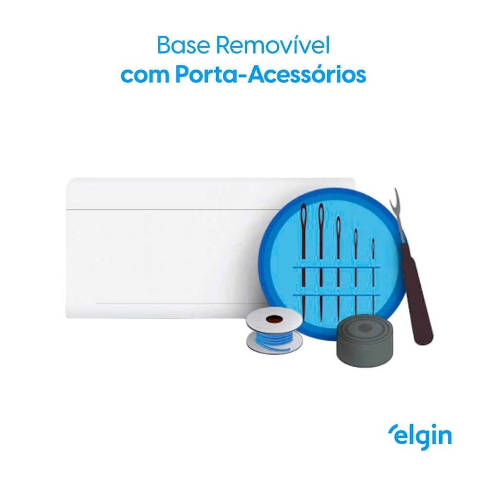 Máquina de Costura Elgin Bl1200 | Bella Portátil 6 Pontos Branco, Bivolt