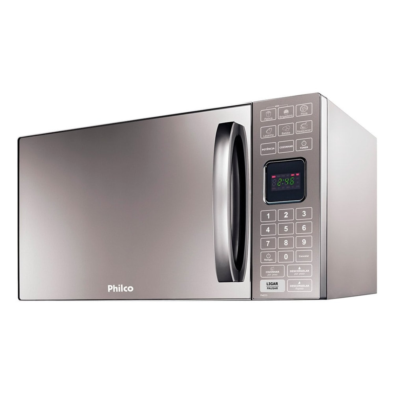Micro-ondas Philco 25 Litros PME25, Porta Espelhada, Prata, 110V