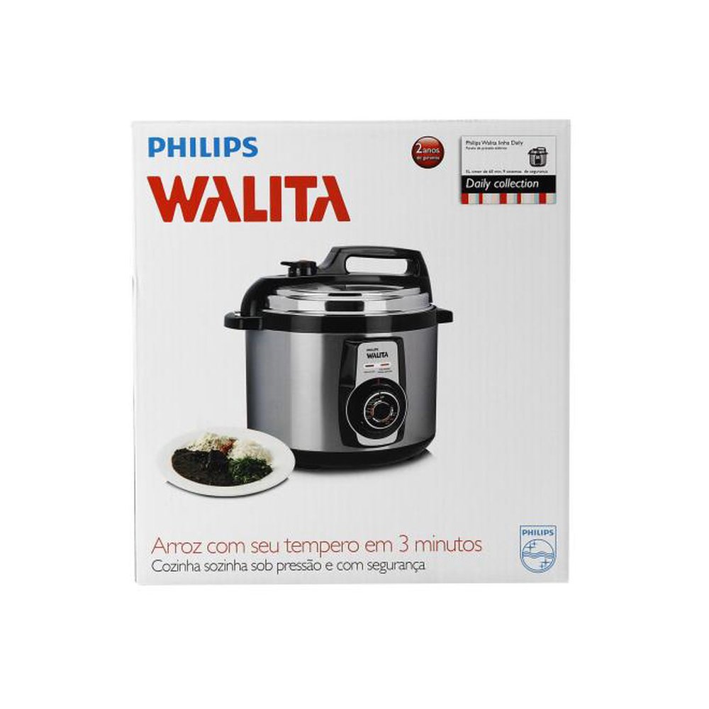 Panela Elétrica de Pressão Walita RI3103 - 5 Litros, Aço Inoxidável, 220V