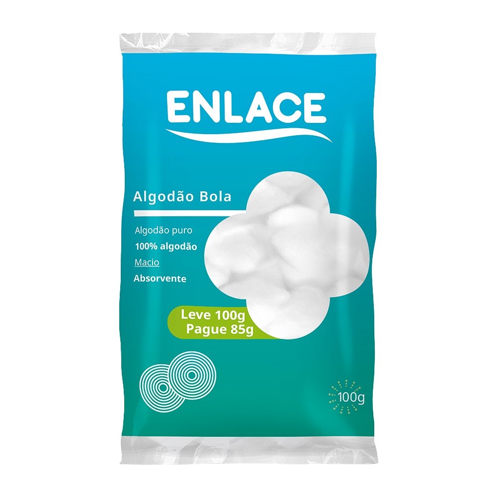 Algodão Enlace Bolas 100g - Embalagem com 20 Unidades