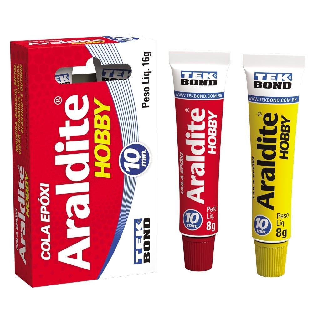 Cola Araldite Tekbond Hobby 10 Minutos 16g - Embalagem com 6 Unidades