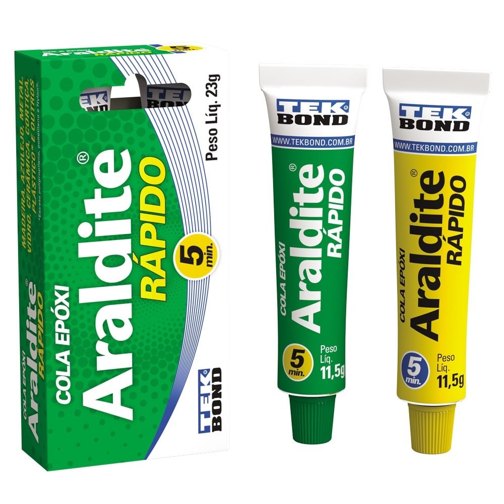Cola Araldite Tekbond Rápido 5 Minutos 23g - Embalagem com 6 Unidades