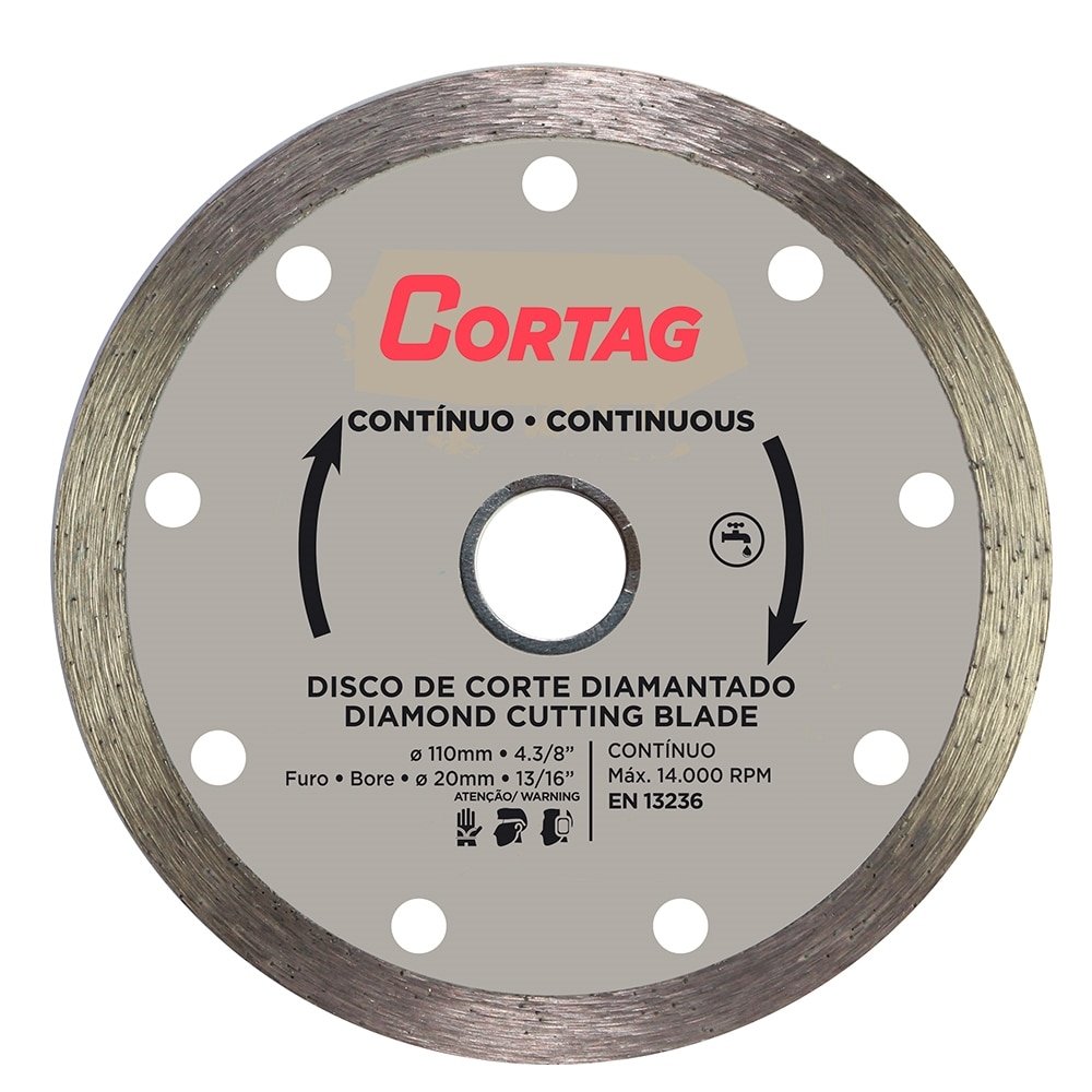 Disco Diamantado Cortag Continuo 110mmx20mm