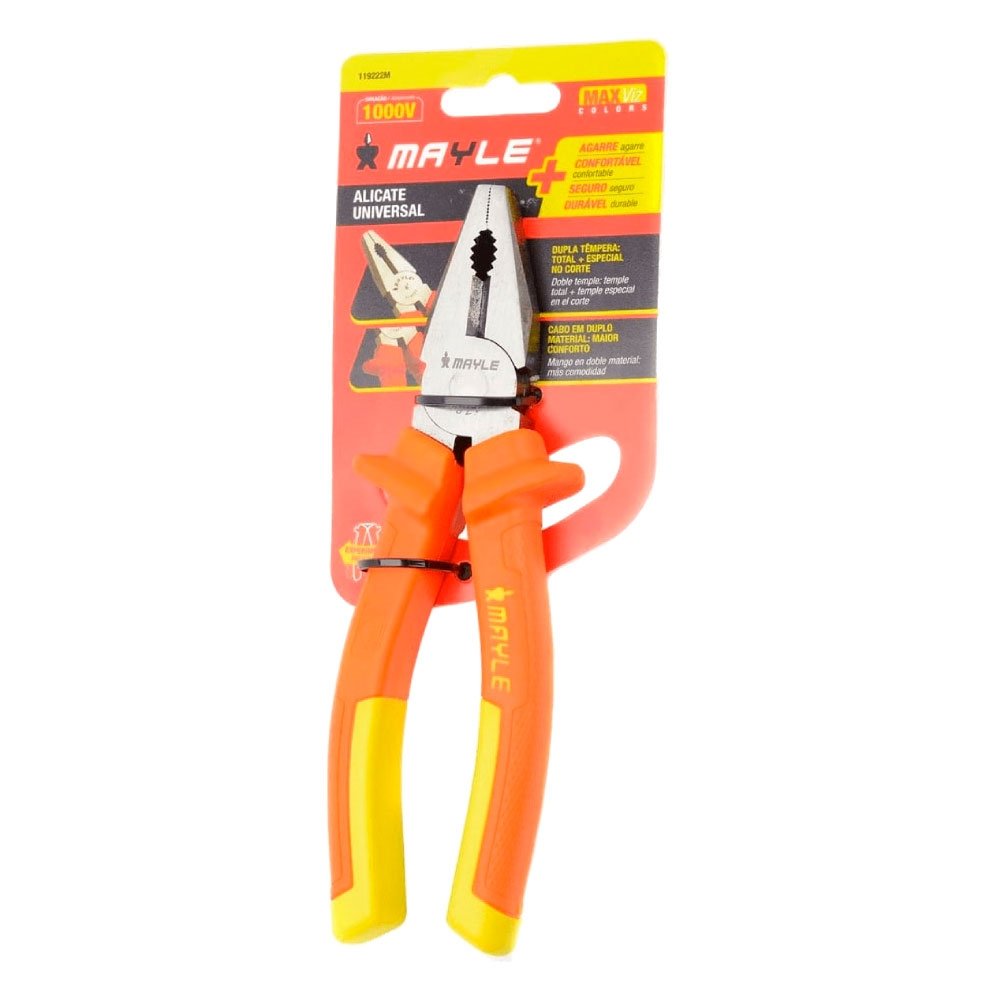Alicate Universal Mayle 8P Isolado Cabo Emborrachado