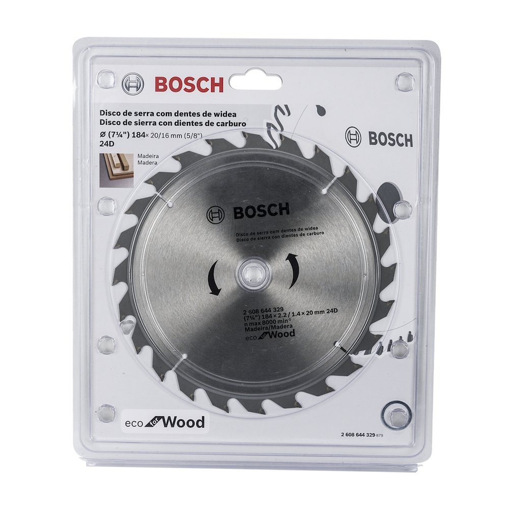 Disco de Serra Circular Bosch Eco 7P D184mm 24 Dentes