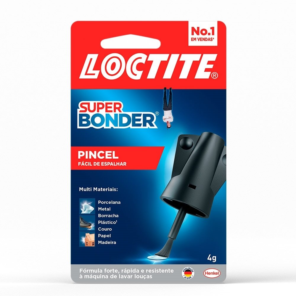 Cola Instantânea Super Bonder com Pincel Loctite 4g Embalagem com 24 Unidades