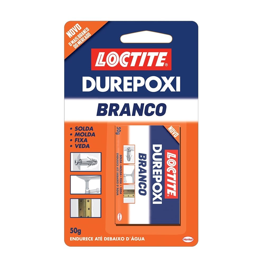 Cola Durepoxi Massa Branca 50g - Embalagem com 24 Unidades