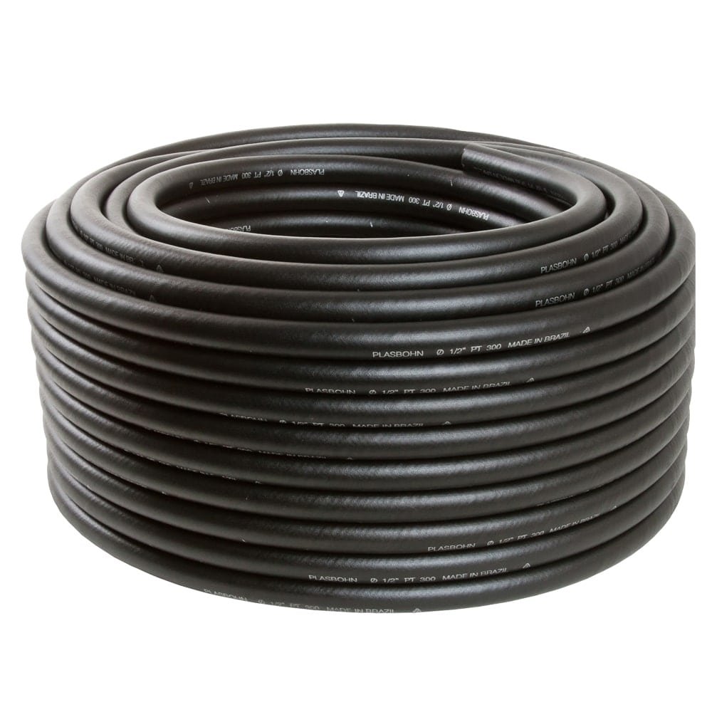 Mangueira Pneumática Plasbohn PT300 Libras 1/4 x 2,6mm Preta 50m