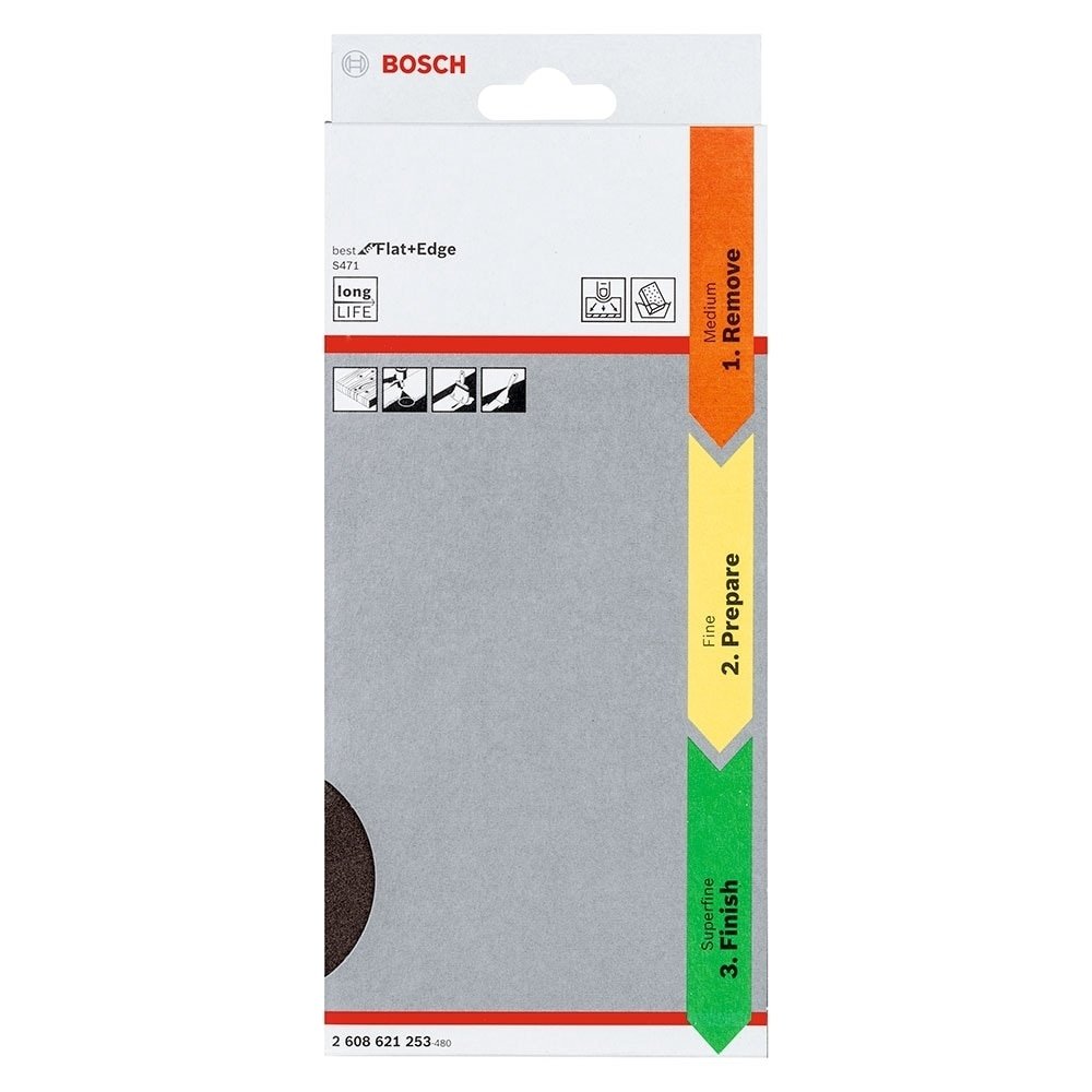 Jogo de Esponjas Abrasivas Bosch para Lixamento Cantos e Detalhes 3 Peças