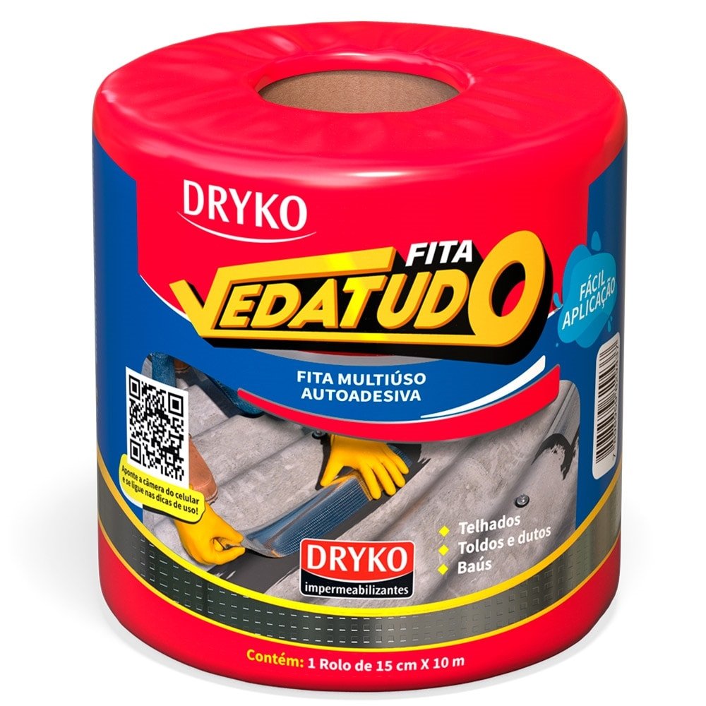 Vedatudo Fita Aluminizada Impermeabilizante Dryko 15cmx10m