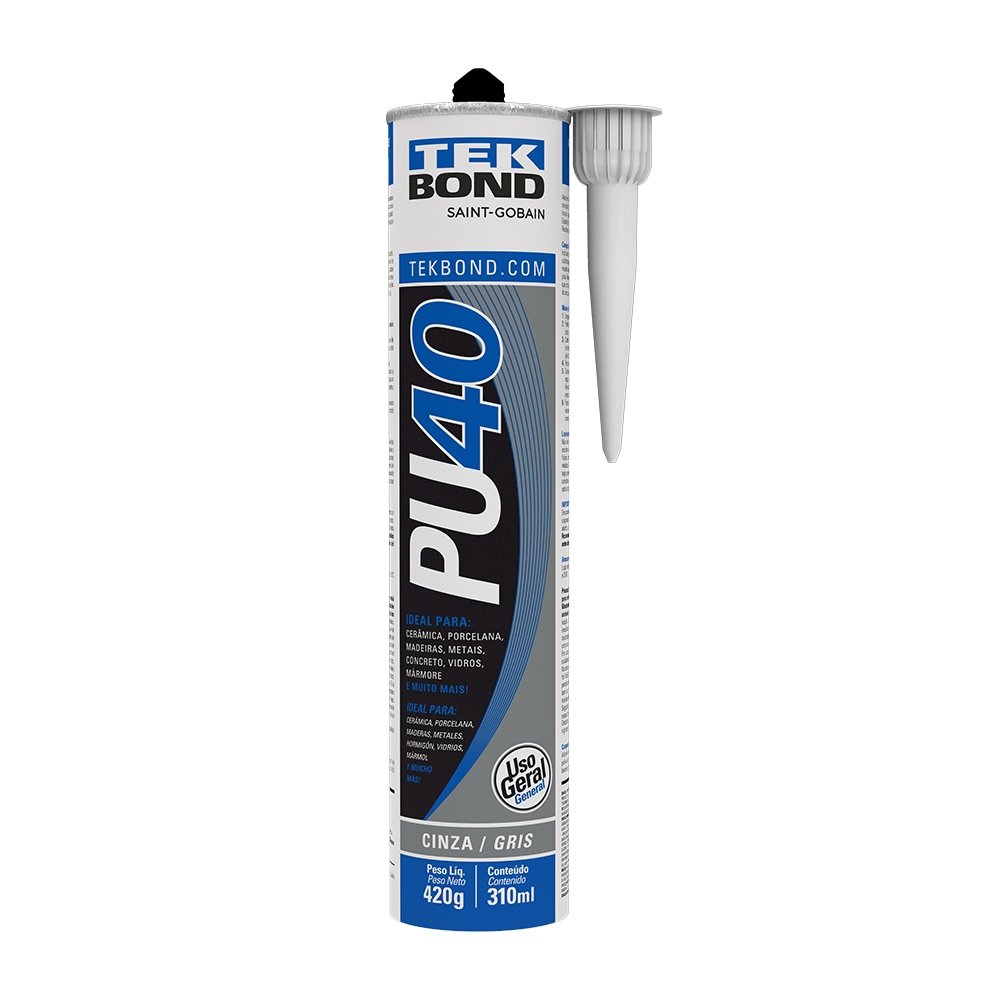 Adesivo Selante PU40 Tekbond Cinza 310gr