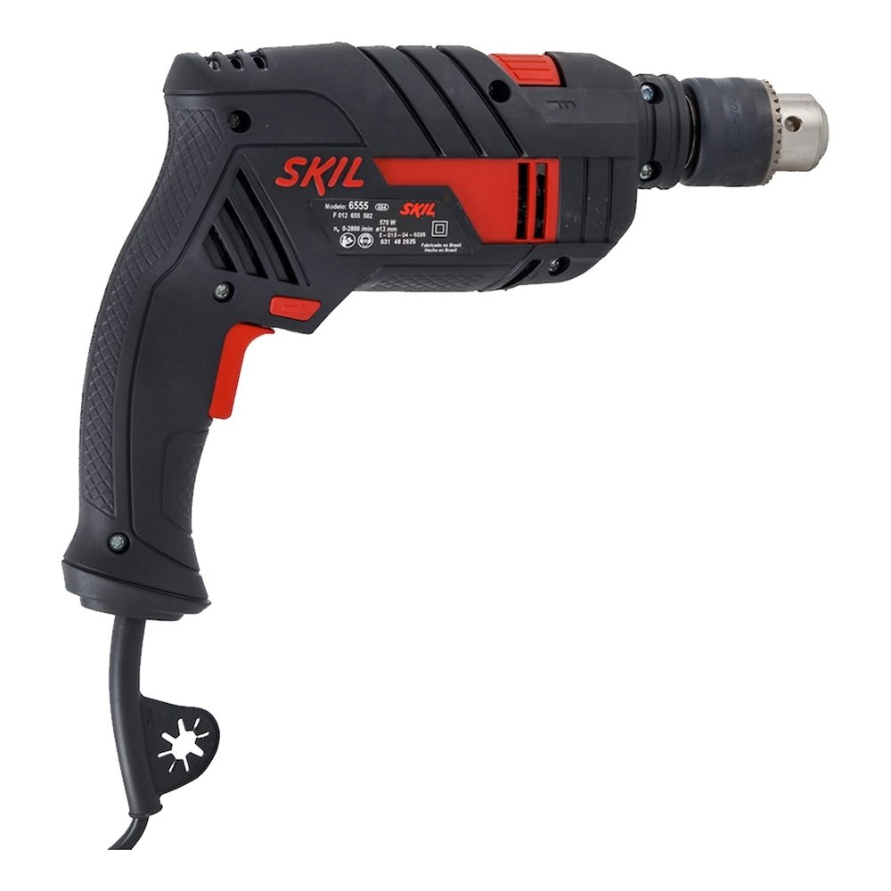 Furadeira de Impacto Skil 1/2 6555 570W VVR + 10 Acessórios com Maleta 220V