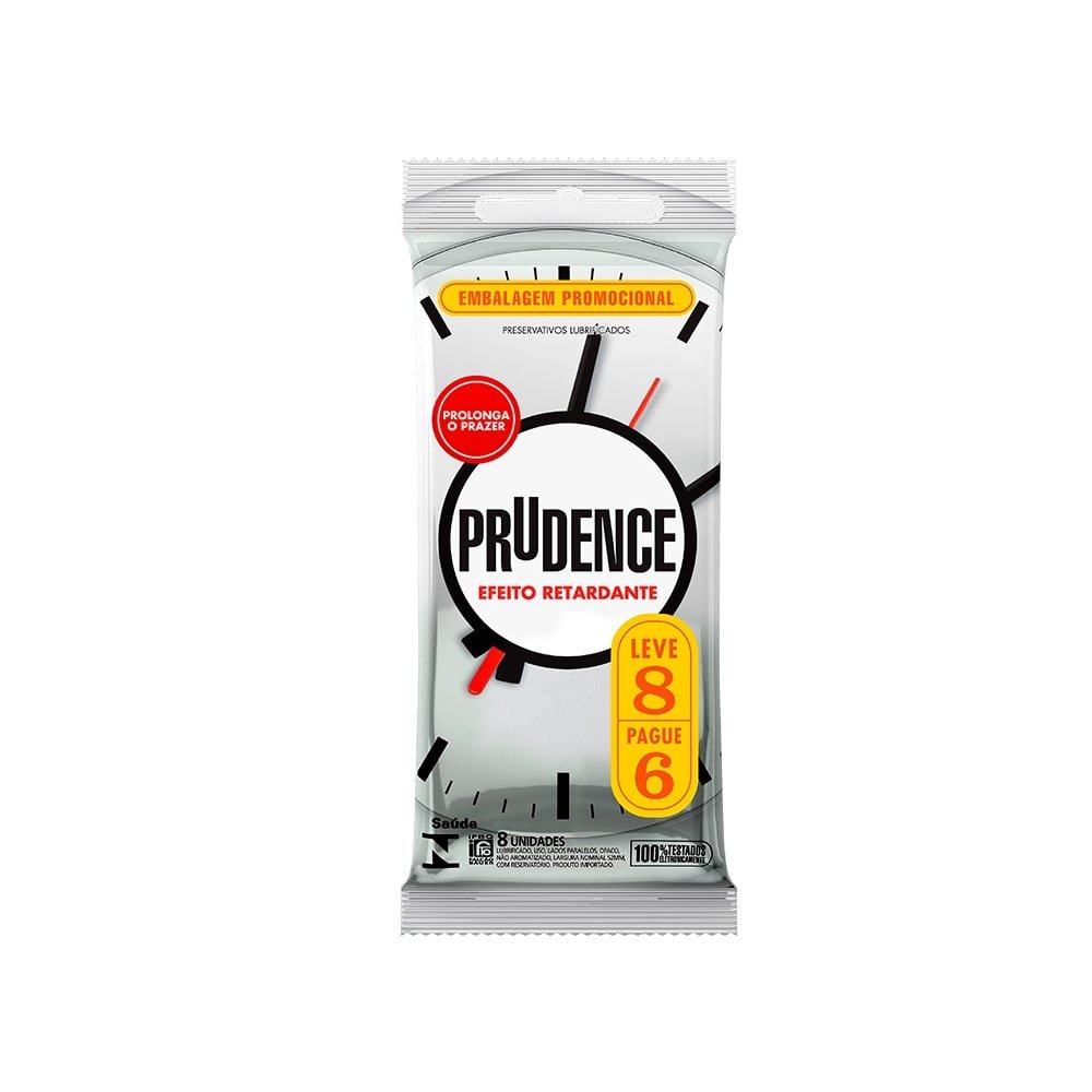 Preservativo Prudence Efeito Retardante - 6 Embalagens c/ 8 unidades