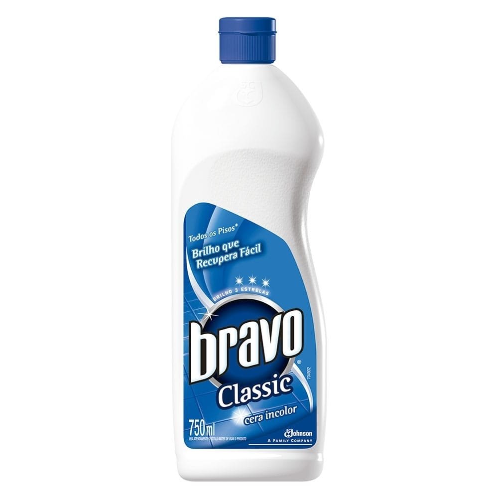 Cera Liquida Bravo Brilho Pratico Incolor 750ml - Embalagem c/ 12 Unidades
