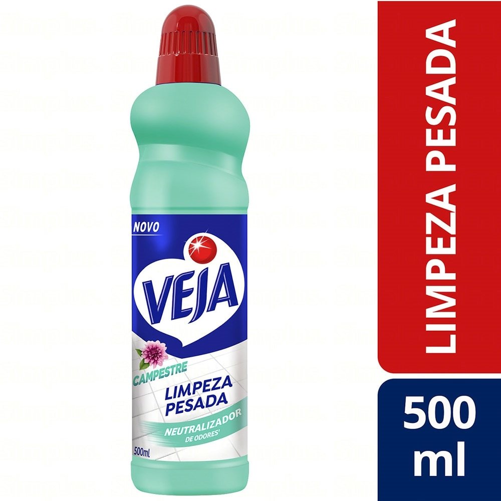 Veja Limpeza Pesada Floral Campestre 500ml - Embalagem com 24 Unidades
