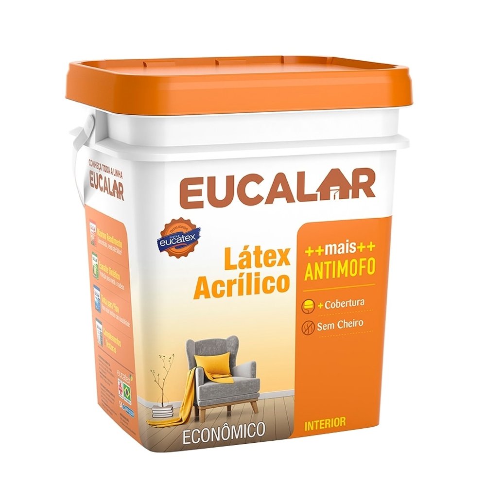 Tinta Acrílica Eucalar 18 Litros Areia Fosco