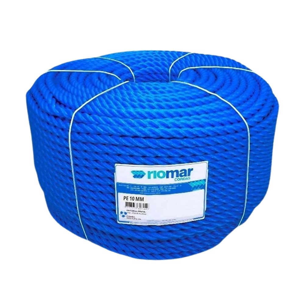 Corda Torcida Riomar Polietileno Pesca 10mmx220m Azul