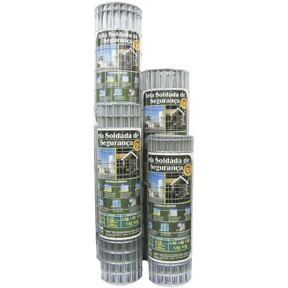 Tela Segurança Soldada  Morlan 75 x 50mm Fio 2,10mm 1,80 x 25m