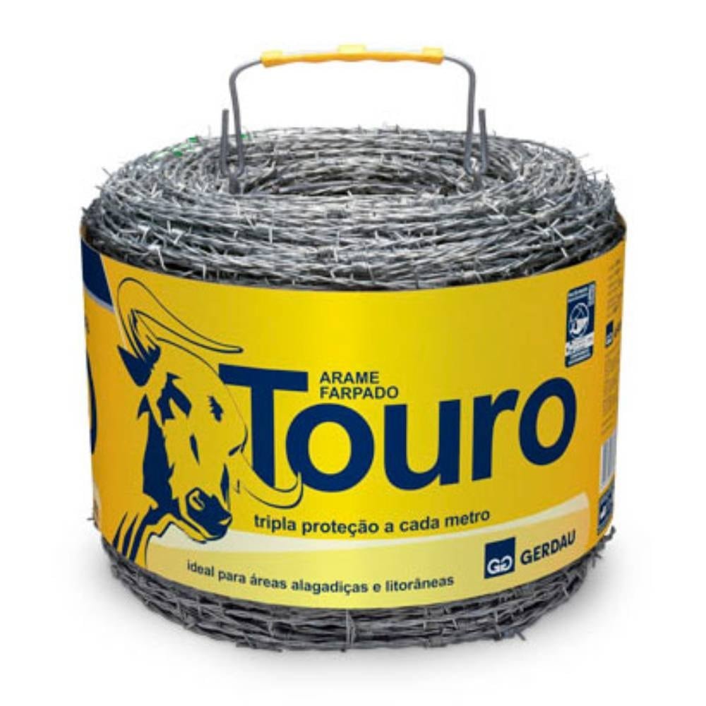 Arame Farpado Gerdau Touro Fio 1,6mm 350KGF 250m