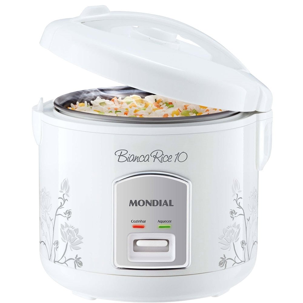 Panela de Arroz Elétrica Mondial PE10 10 Xícaras Branca 110V