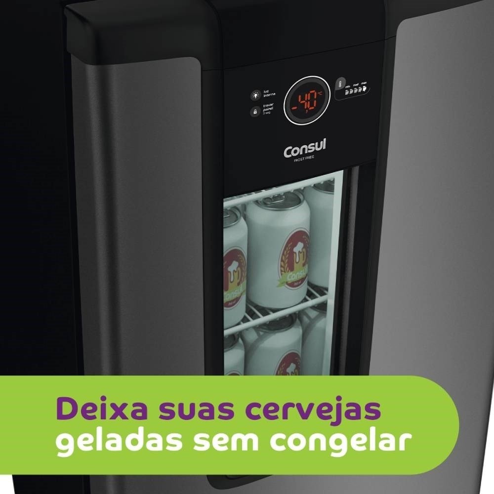Cervejeira Consul 82L CZD12AT - Display na Porta com Controle de Temperatura, Titanium, 220V