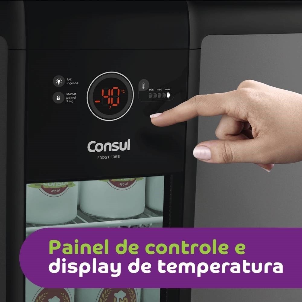 Cervejeira Consul 82L CZD12AT - Display na Porta com Controle de Temperatura, Titanium, 220V