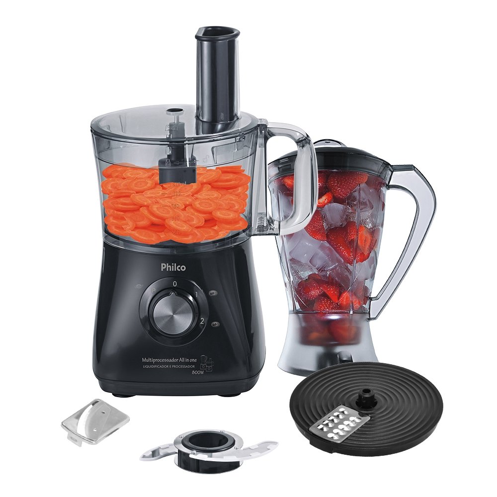 Processador de Alimentos Philco All In One PR - 2 Velocidades + Pulsar 800W, 110V