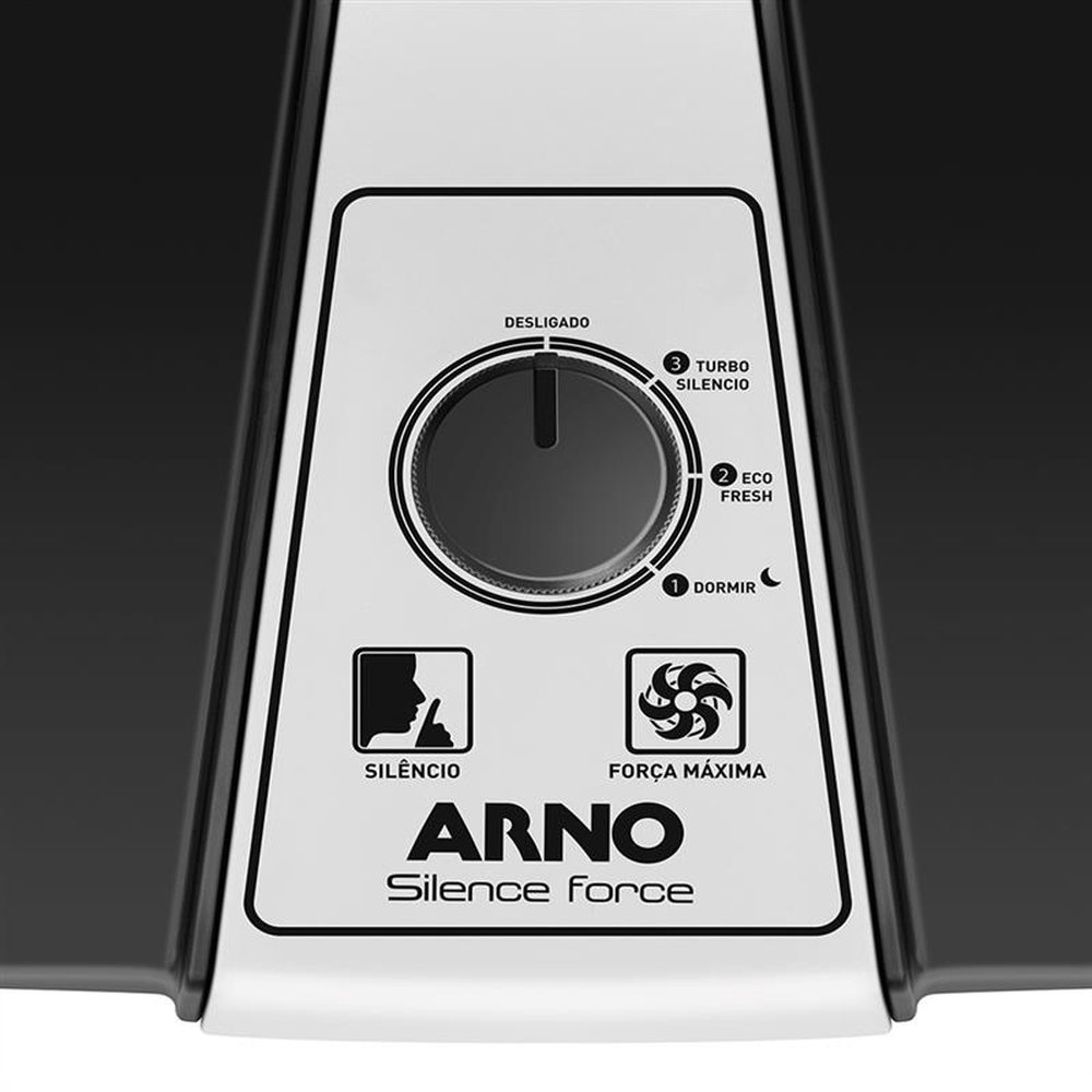 Ventilador de Mesa Arno Turbo Silence Force, 30cm, Preto, 220V