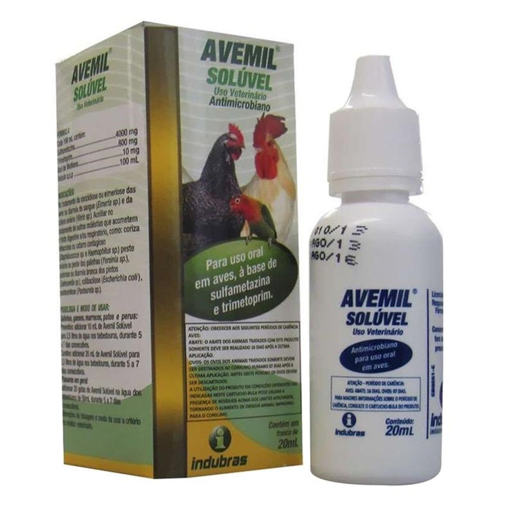 Avemil Antibiótico Solúvel para Aves 20ml