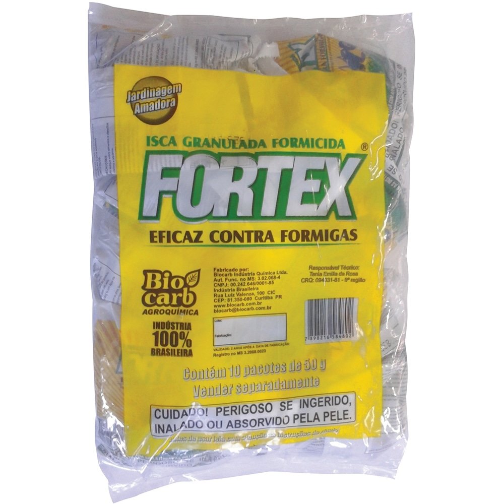 Isca Formicida Granulada Jardinagem Amadora 50g 40 Emb. c/ 10 un. - Fortex