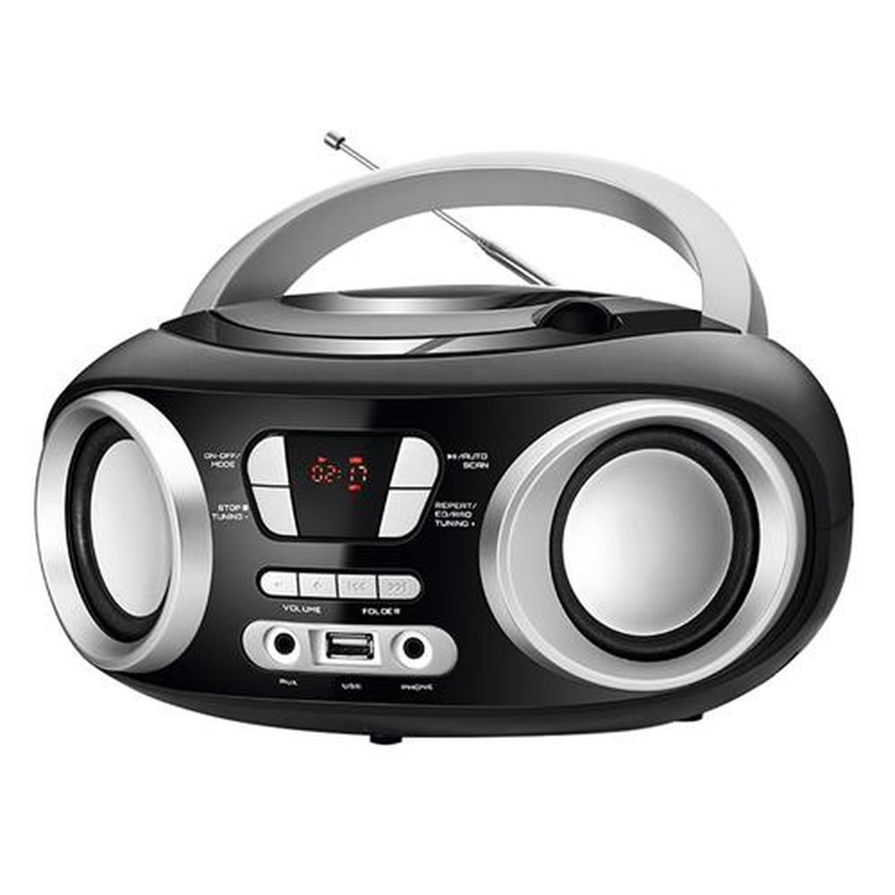 Rádio Boombox Mondial NBX-13, Entrada USB e para Fone de Ouvido, Rádio FM, Display Digital, 6W RMS