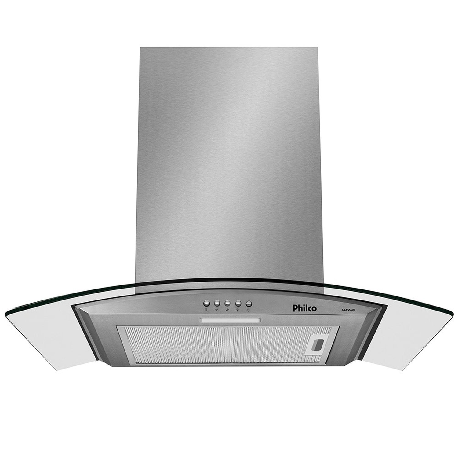 Coifa de Parede 60cm Philco Glass, 3 Velocidades, Inox, 110V