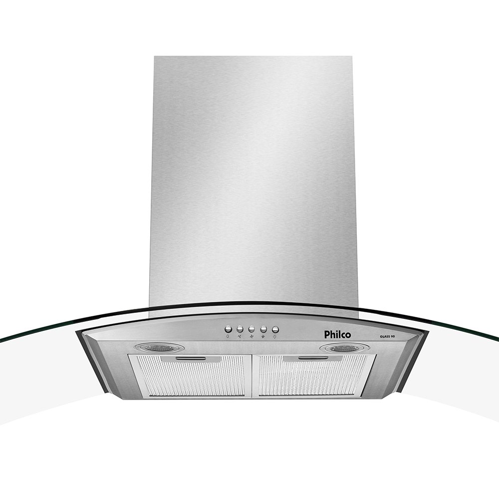 Coifa de Parede 90cm Philco, Glass, 3 Velocidades, Inox 220V