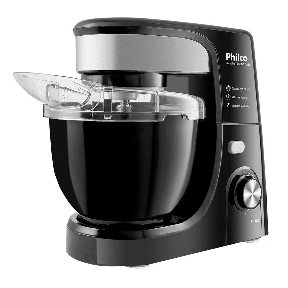Batedeira Planetária Philco PHP500 Turbo - 12 Velocidades, 1 Tigela 700W, Preto, 220V