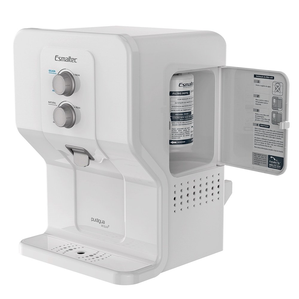 Purificador de Água de Mesa Esmaltec - Acqua7 com Compressor Branco 220V