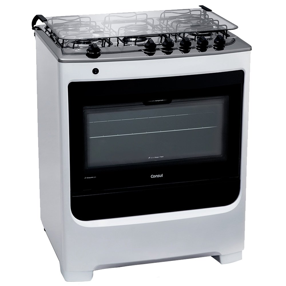 Fogão Consul 5 Bocas CFS5NAB - Botões Removíveis, Acendimento Automático, Branco, Bivolt