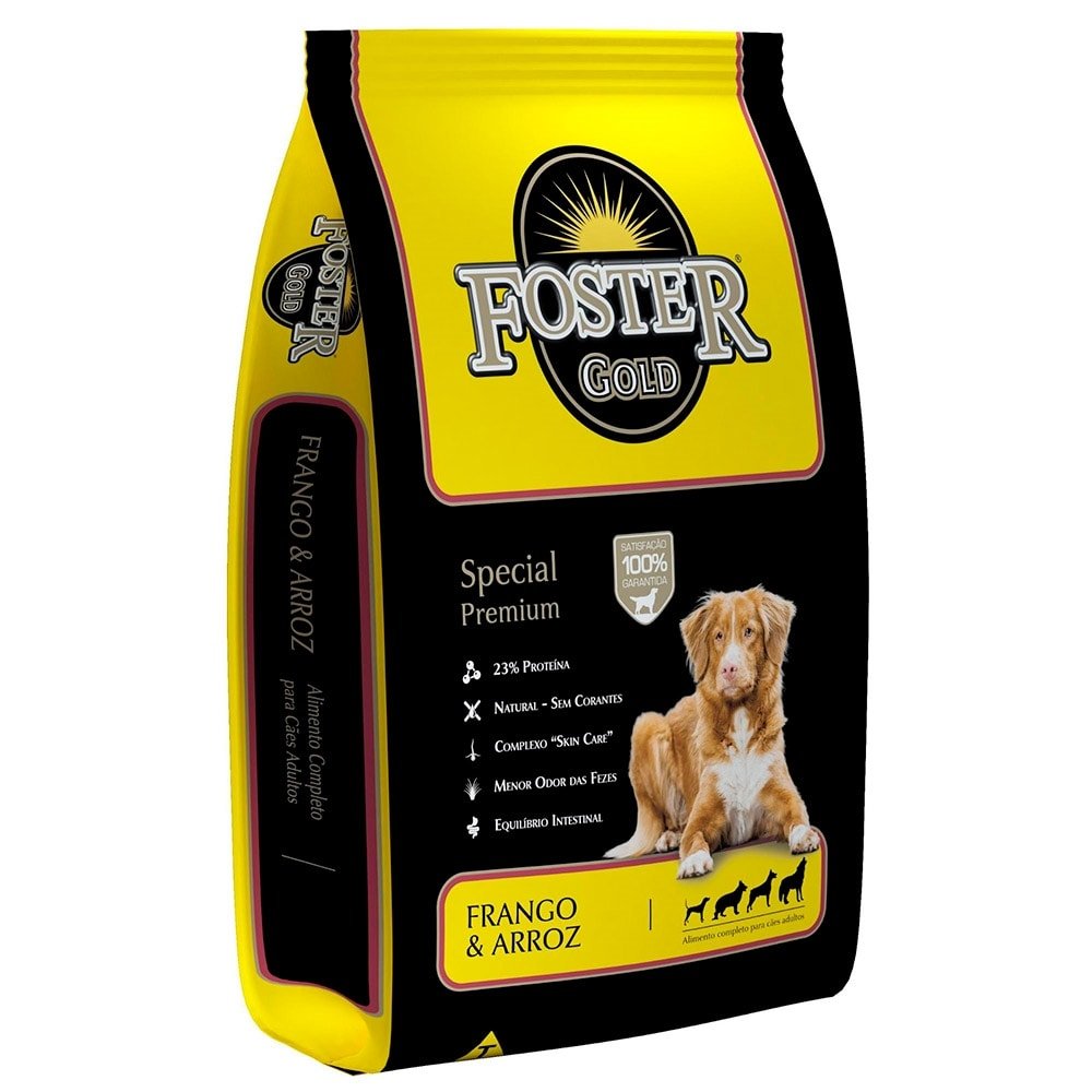 Raçao Foster Gold Frango e Arroz Adulto 15kg
