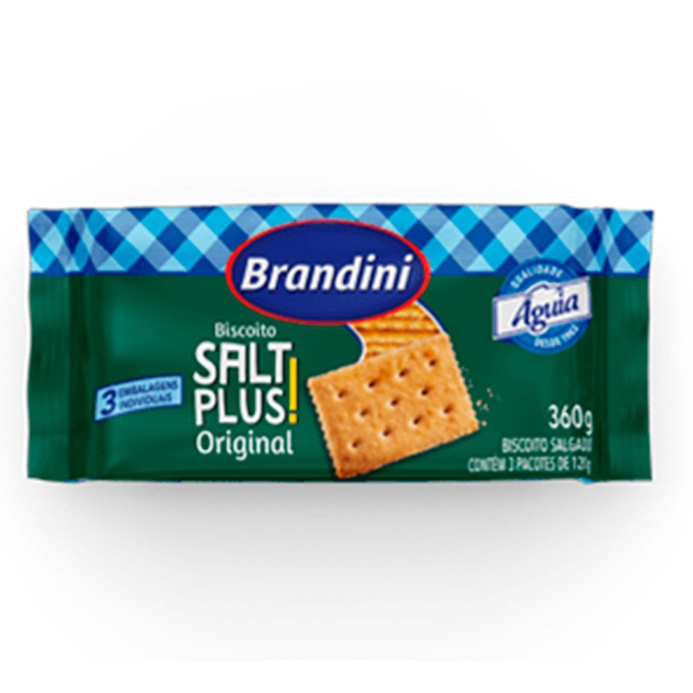 Biscoito Brandini Águia Salt Plus 360g Embalagem com 20 Unidades