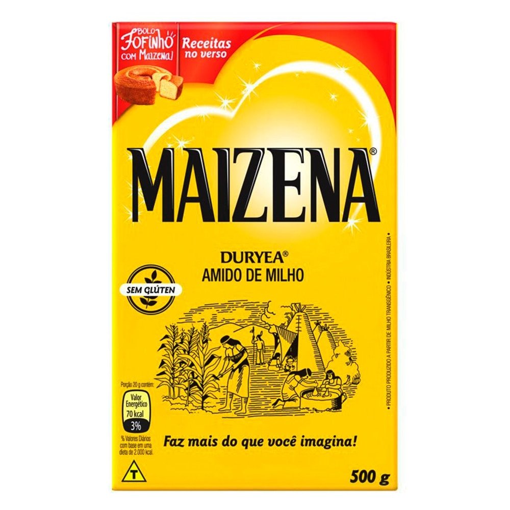 Amido de Milho Maizena 500g - Embalagem com 40 Unidades