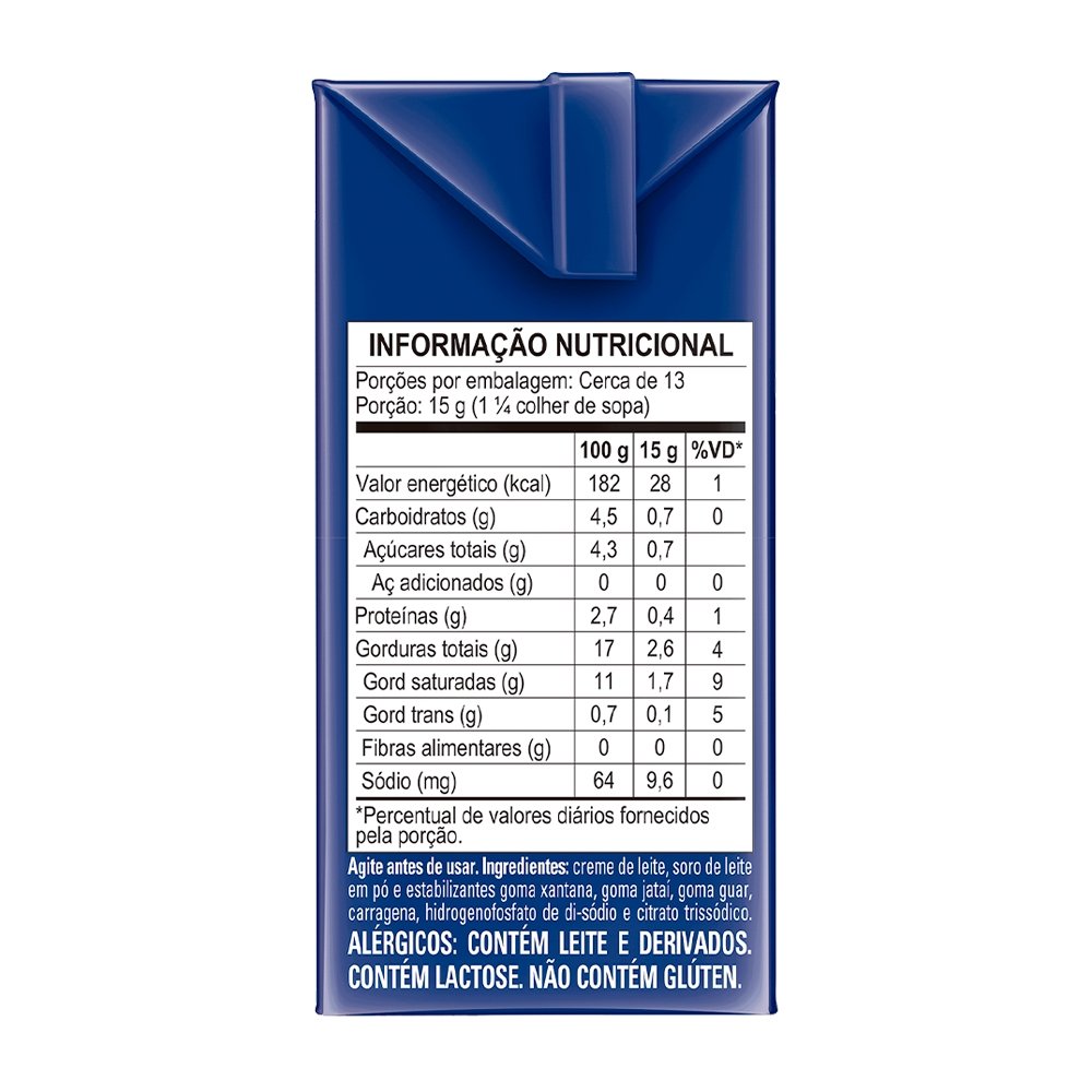 Creme de Leite Nestlé UHT 200g Embalagem com 27 Unidades