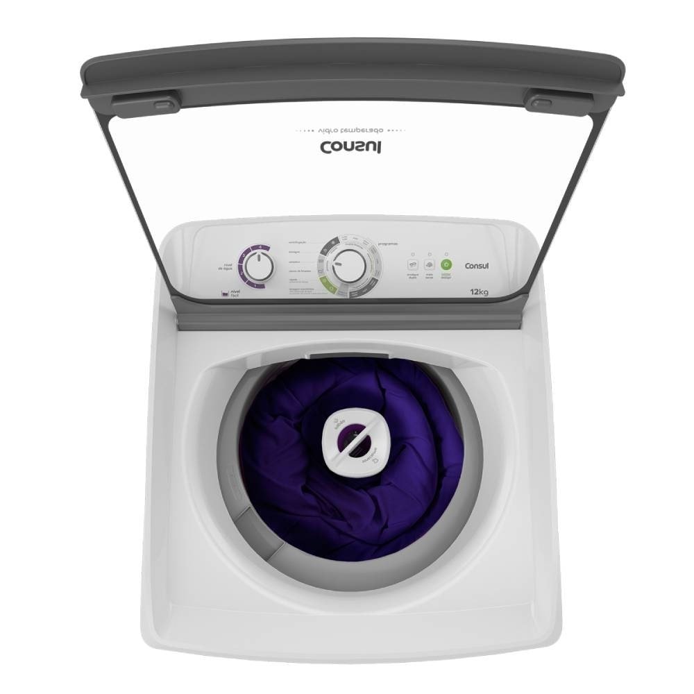 Máquina de Lavar Roupas 12Kg Consul CWH12AB - Ciclo Edredom, Dual Dispenser, Dosagem Extra Econômica, Branco, 220V