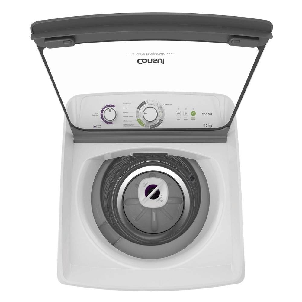 Máquina de Lavar Roupas 12Kg Consul CWH12AB - Ciclo Edredom, Dual Dispenser, Dosagem Extra Econômica, Branco, 220V